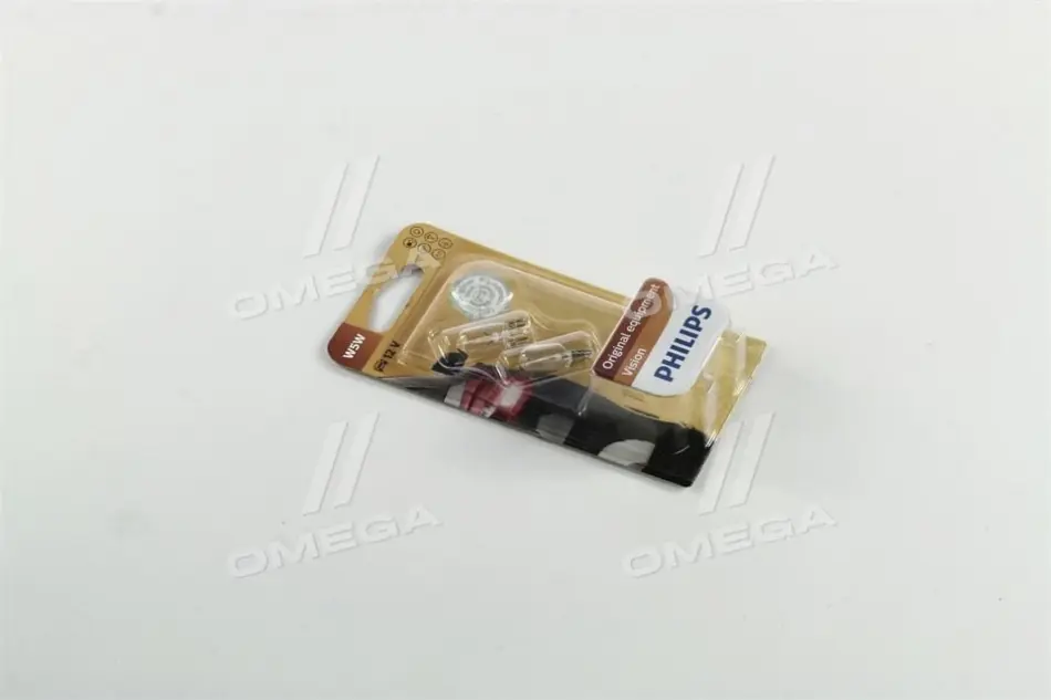 Лампа розжарювання W5W12V 5W W 2,1X9,5d (blister 2шт) (пр-во Philips) PHILIPS 12961B2 (фото 1)