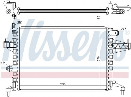 Радиатор охлаждения OPEL CORSA C (00 -) / COMBO (00-) NISSENS 63008