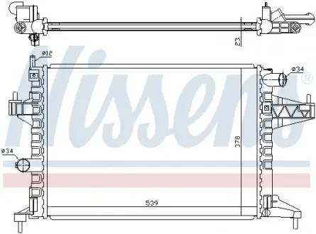 Радиатор охлаждения OPEL CORSA C (00 -) / COMBO (00-) NISSENS 63008