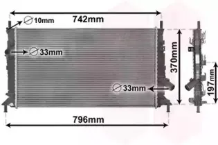 Радиатор охлаждения двигателя FOCUS / MAZDA3 / S40 16/8 03- Van Wezel 18002369