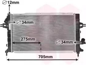 Радіатор охолодження двигуна ASTRA H 17CDTi MT + -AC 04 Van Wezel 37002364