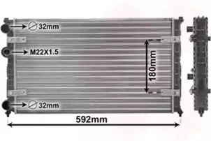 Радиатор охлаждения двигателя AROSA / INCA / IBIZA2 / VW POLO Van Wezel 49002023