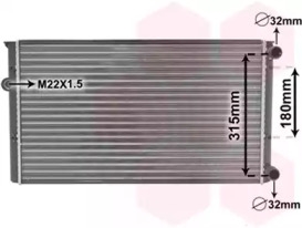 Радиатор охлаждения двигателя GOLF3 / VENTO MT / AT + AC 93- Van Wezel 58002105 (фото 1)