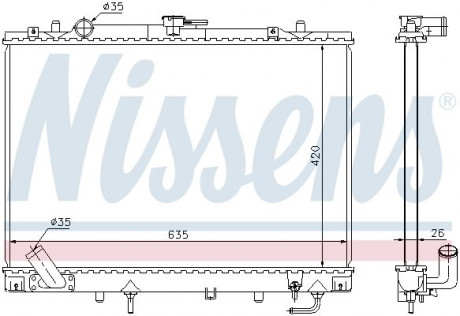 Радиатор охлаждения MITSUBISHI Pajero Sport (K9_W) NISSENS 68154