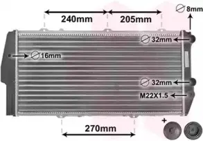 Радиатор охлаждения двигателя AUDI 100/200 MT / AT 84-89 Van Wezel 03002020
