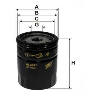 Фильтр масляный двигателя FIAT / OP545 (WIX-Filtron UA) WIX FILTERS WL7091