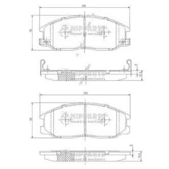 Колодки тормозные диск. Ssangyong ACTYON, REXTON NIPPARTS J3600526
