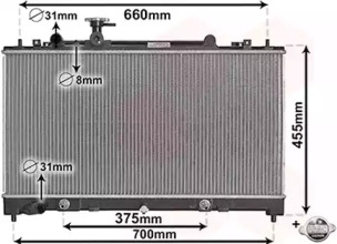 Радиатор охлаждения MAZDA 6 (07-) 2.0 i 16V (+) Van Wezel 27002228 (фото 1)
