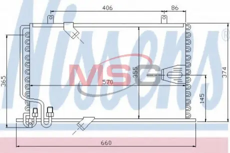 Конденсатор кондиціонера BMW 5 E34 (88-) 525 tds NISSENS 94408