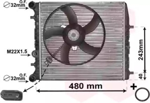Радиатор охлаждения двигателя FABIA / POLO4 MT -AC 01- Van Wezel 76002013 (фото 1)
