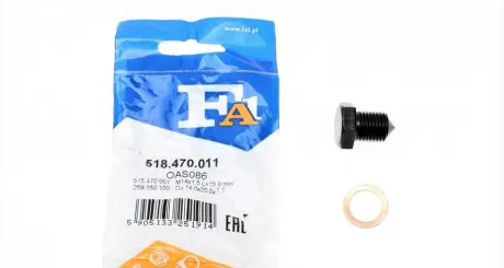 Пробка піддона масляного (к-т) VAG M14x1.5 L = 15 (Fischer) Fischer Automotive One (FA1) 518.470.011