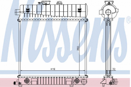 Радиатор охлаждения MERCEDES C-CLASS W202 (93-) NISSENS 62708A
