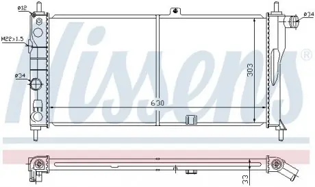 Радіатор охолодження OPEL KADETT E (84-) 1.6 / 1.8 NISSENS 632741