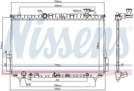 Радиатор охлаждения HYUNDAI SANTA FE (SM) (00-) NISSENS 67030