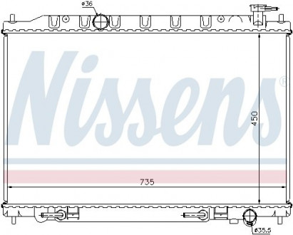 Радиатор охлаждения NISSAN MURANO (04-) 3.5i AT NISSENS 68712