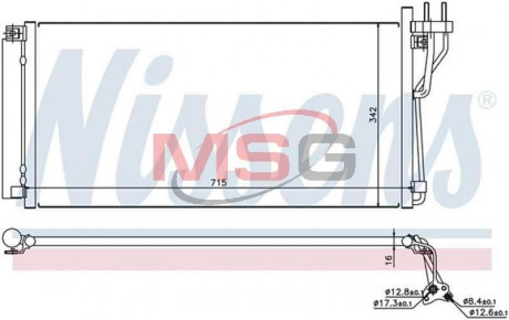 Конденсор кондиционера GRANDEUR / XG / MAGENTIS 05- NISSENS 94804