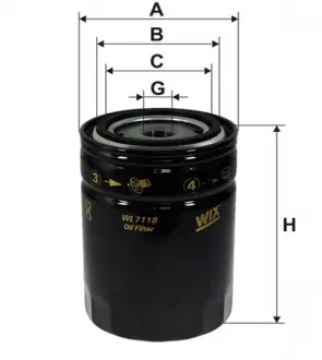 Фільтр масляний двигуна / OP563 / 1 (WIX-Filtron UA) WIX FILTERS WL7118