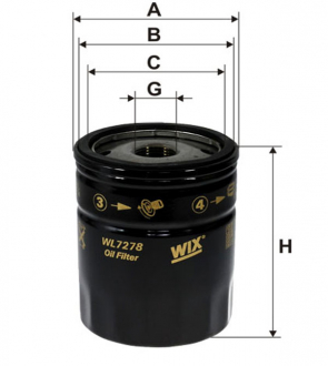 Фильтр масляный двигателя / OP580 / 7 (WIX-Filtron UA) WIX FILTERS WL7278