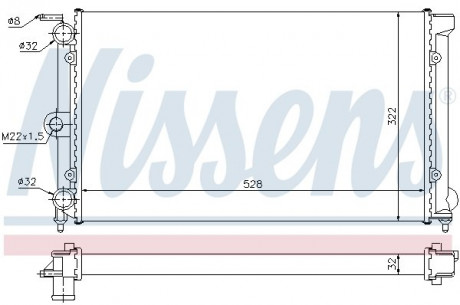 Радиатор охлаждения VW PASSAT B2 (80) 1.6-1.8 NISSENS 651111