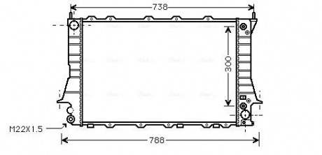 Радиатор охлаждения двигателя AUDI 100 / A6 26/8 AT 92-97 (Ava) AVA COOLING AIA2084 (фото 1)