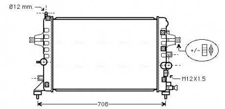 Радиатор охлаждения двигателя ASTRA H 16i-16V MT / AT 04- (Ava) AVA COOLING OLA2363 (фото 1)