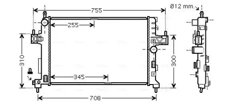 Радиатор охлаждения двигателя CORSAC 13 / 7CDTi MT / AT 03- (Ava) AVA COOLING OLA2380