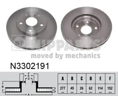 Диск тормозной Toyota COROLLA 12-; AURIS 12- NIPPARTS N3302191