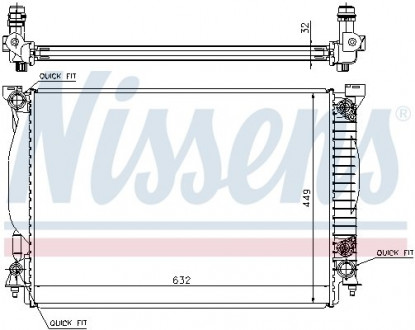 Радиатор охлаждения AUDI A4 / S4 (00-) 3.0 / 3.2 NISSENS 60307A