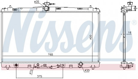 Радиатор охлаждение TOYOTA CAMRY (XV5) (11-) NISSENS 646906