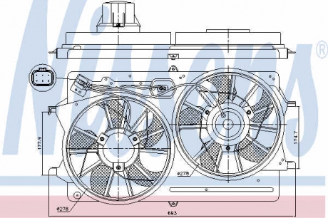 Вентилятор двигателя FORD FOCUS I (CAK) (98-) NISSENS 85215 (фото 1)