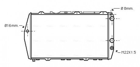 Радіатор охолодження двигуна AUDI 100/200 MT / AT 76-90 (Ava) AVA COOLING AI2019 (фото 1)