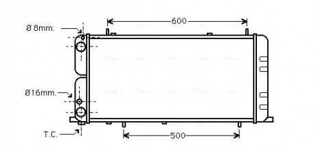 Радиатор охлаждения двигателя AUDI 100 1.8 MT / AT 79-90 (Ava) AVA COOLING AI2051 (фото 1)