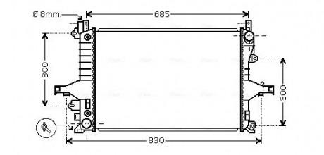 Радиатор охлаждения двигателя V70 ALL 00-07 / S80 20/4/9 (Ava) AVA COOLING VO2115