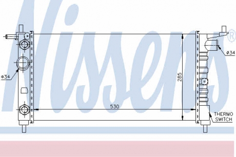 Радиатор охлаждения OPEL CORSA B (93-) 1.4 i NISSENS 63284 (фото 1)