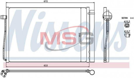 Конденсатор кондиционера BMW 5 E60-E61 (03-) NISSENS 94679