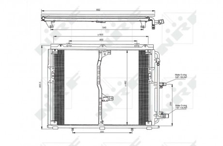 Конденсатор кондиционера MERCEDES 280 (W140) 92- NRF 35229