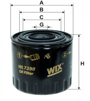 Фильтр масляный двигателя / OP594 / 2 (WIX-Filtron) WIX FILTERS WL7298