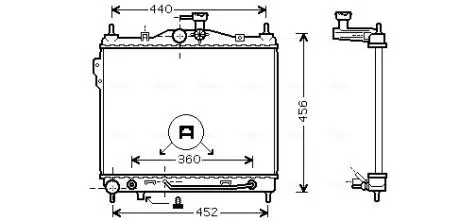 Радиатор охлаждения двигателя Getz 1.3 i Aut. 08 / 02- (AVA) AVA COOLING HYA2100 (фото 1)