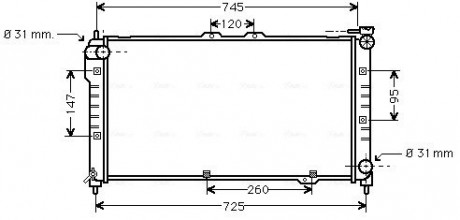 Радиатор охлаждения двигателя MAZDA 323F MT -AC 94-98 (Ava) AVA COOLING MZ2101