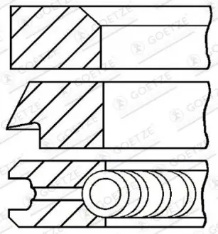 Кільця поршневі FORD 86.5 (2/2/2) QJBA / PGFA GOETZE 08-427707-00