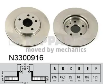 Диск тормозной Chevrolet CRUZE НА 15 ДИСКИ NIPPARTS N3300916