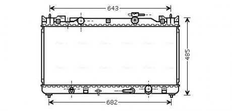 Радиатор охлаждения TOYOTA CAMRY (01-) 2.0 / 2.4 (AVA) AVA COOLING TO2282 (фото 1)