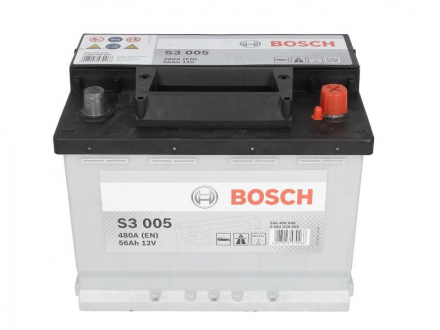 Аккумулятор 56Ah-12v (S3005) (242x175x190), R, EN480 BOSCH 0092S30050 (фото 1)