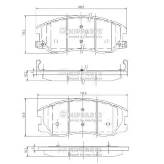 Колодки тормозные диск. Chevrolet CAPTIVA NIPPARTS J3600913