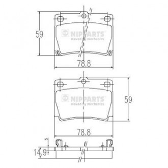 Колодки тормозные диск. Mitsubishi PAJERO NIPPARTS J3615011