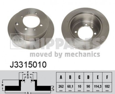 Диск тормозной Mitsubishi LANCER; GALANT NIPPARTS J3315010