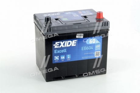 Аккумулятор 60Ah-12v EXCELL (230х172х220), R, EN390 EXIDE EB604 (фото 1)