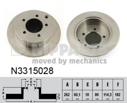 Диск тормозной Mitsubishi LANCER X 08- NIPPARTS N3315028 (фото 1)