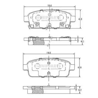 Колодки тормозные диск. Chevrolet CRUSE NIPPARTS N3610906
