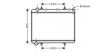 Радиатор охлаждения двигателя P307 / PICASSO / C4 03- (Ava) AVA COOLING PE2259